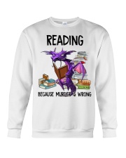 Reading Because Murder is Wrong Crewneck Sweatshirt tile