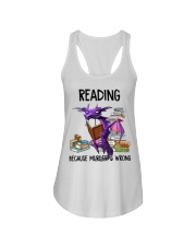 Reading Because Murder is Wrong Ladies Flowy Tank tile
