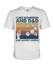 I Like Bourbon And DnD V-Neck T-Shirt tile