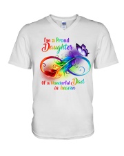 I'm a Proud Daughter of a Wondeful Dad V-Neck T-Shirt tile