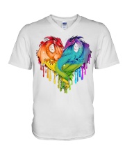 Pride Dragon Heart V-Neck T-Shirt tile