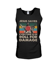 Jesus Saves Everyone Else Roll For Damage Unisex Tank tile