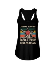 Jesus Saves Everyone Else Roll For Damage Ladies Flowy Tank tile