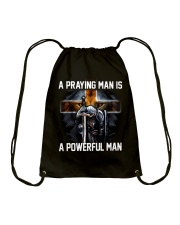 A Praying Man Is A Powerful Man Drawstring Bag thumbnail