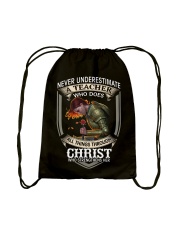 Never Underestimate A Teacher Drawstring Bag thumbnail