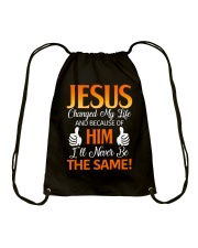 Jesus Changed My Life Drawstring Bag thumbnail