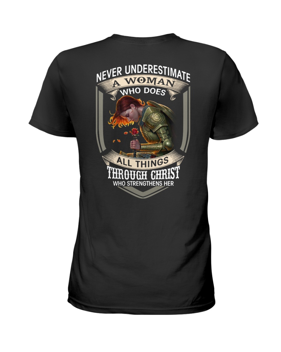 Never Underestimate a Woman Ladies T-Shirt