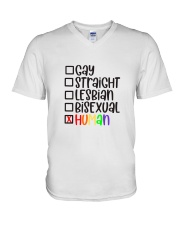 I am human V-Neck T-Shirt thumbnail