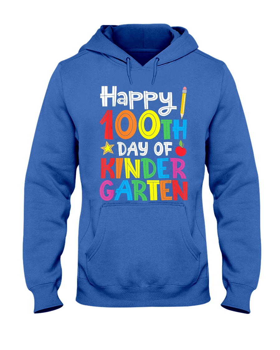 Happy 100th Day of Kindergarten Teac Hooded Sweatshirt