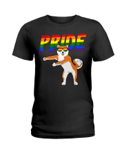Flossing Akita Inu Lesbian Bisexual Ladies T-Shirt thumbnail