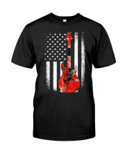 Bass Guitar American Flag USA Patriot Classic T-Shirt thumbnail