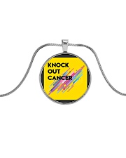 Knock Out Cancer Metallic Circle Necklace thumbnail