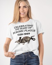 CELEBRATING 650 YEARS OF BUBONIC PLAGUE 1339-1989 Classic T-Shirt apparel-classic-tshirt-lifestyle-front-100