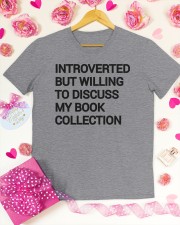 Introverted but willing to discuss my book collection Classic T-Shirt apparel-classic-tshirt-lifestyle-front-187