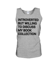 Introverted but willing to discuss my book collection Unisex Tank tile
