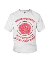 eat spaghetti to forgetti your regretti Youth T-Shirt tile