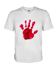 Halloween T shirts Bloody Hand Classic V-Neck T-Shirt thumbnail
