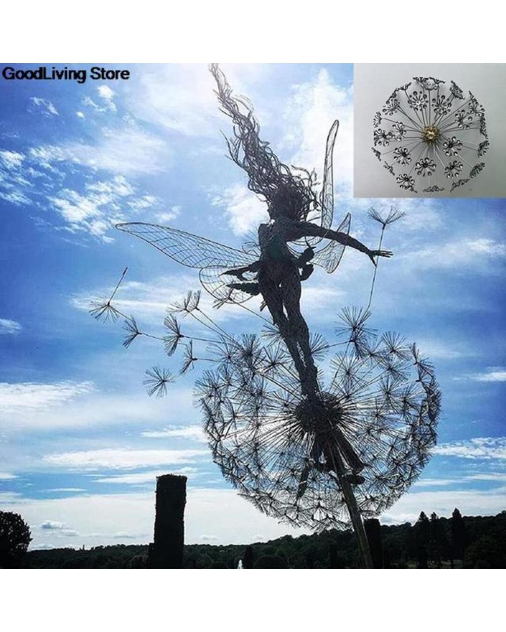 Dancing Fairy Statue Steel Wires Fairy Garden template