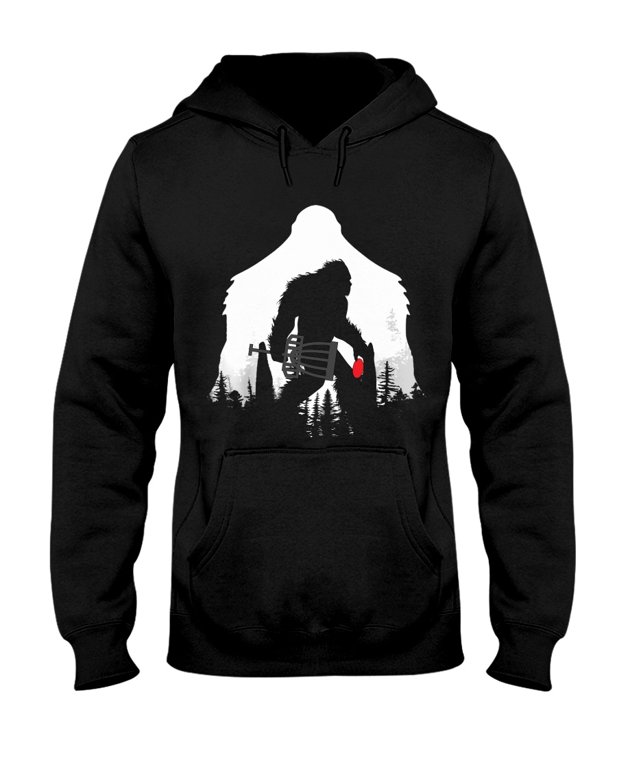 Bigfoot Disc golf in the forest Hooded Sweatshirt