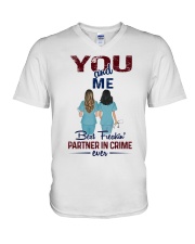 You and me - Nursing partner in crime V-Neck T-Shirt thumbnail