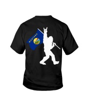 Bigfoot rock and roll Montana flag - Back side Youth T-Shirt thumbnail