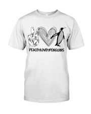 Peace - Love - Penguins Classic T-Shirt thumbnail