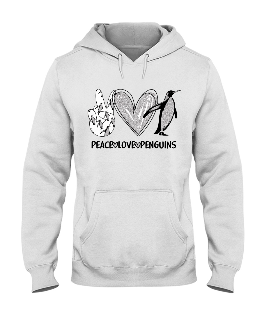 Peace - Love - Penguins Hooded Sweatshirt