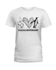 Peace - Love - Penguins Ladies T-Shirt thumbnail