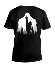 Bigfoot middle finger style - Back side V-Neck T-Shirt thumbnail