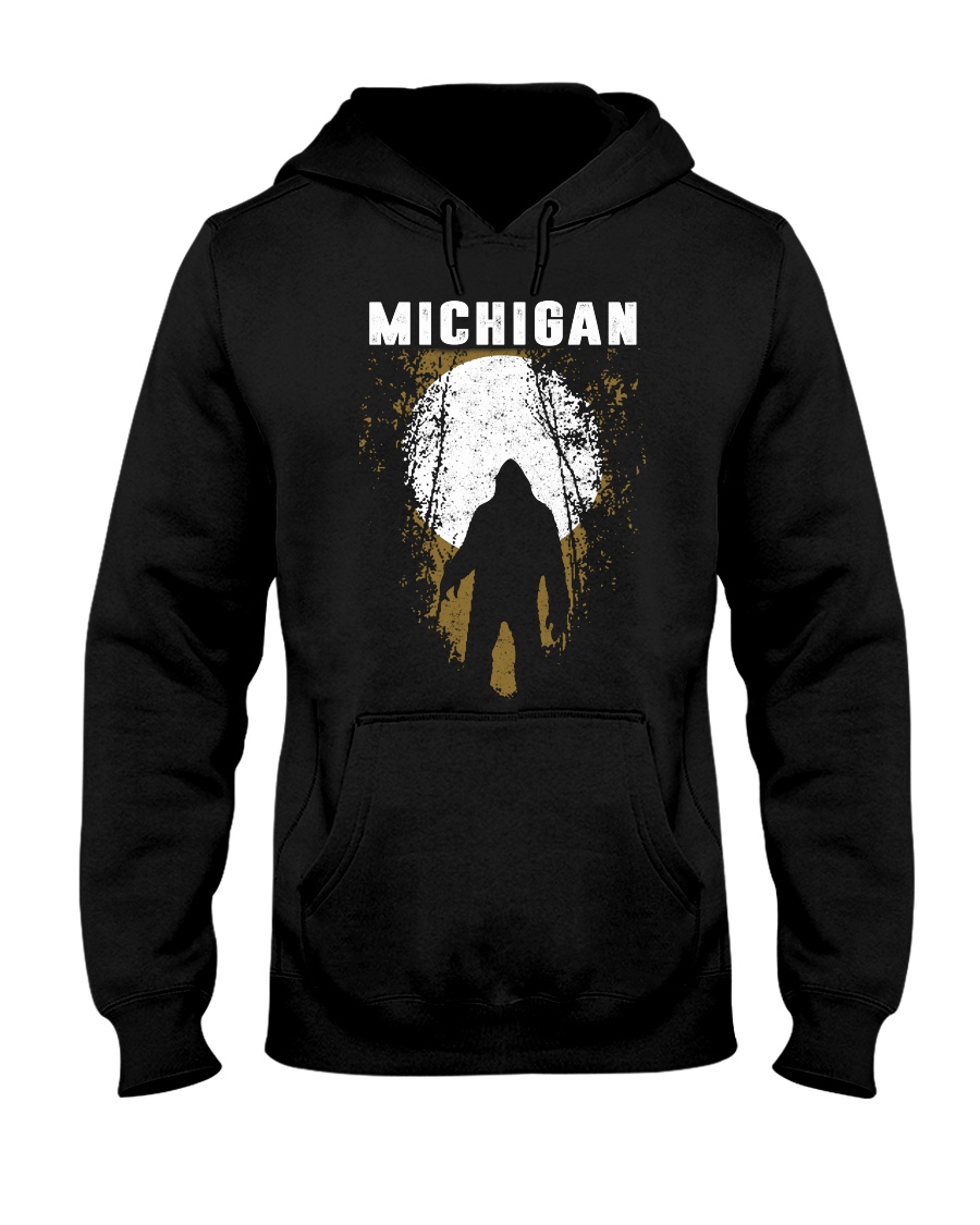Michigan Bigfoot under the moon Hooded Sweatshirt