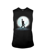 Bigfoot middle finger under moon Sleeveless Tee thumbnail