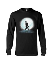Bigfoot middle finger under moon Long Sleeve Tee thumbnail