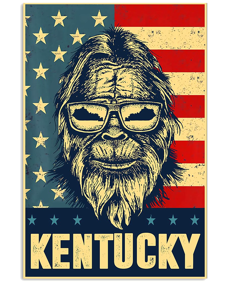 Bigfoot american flag - Kentucky 24x36 Poster