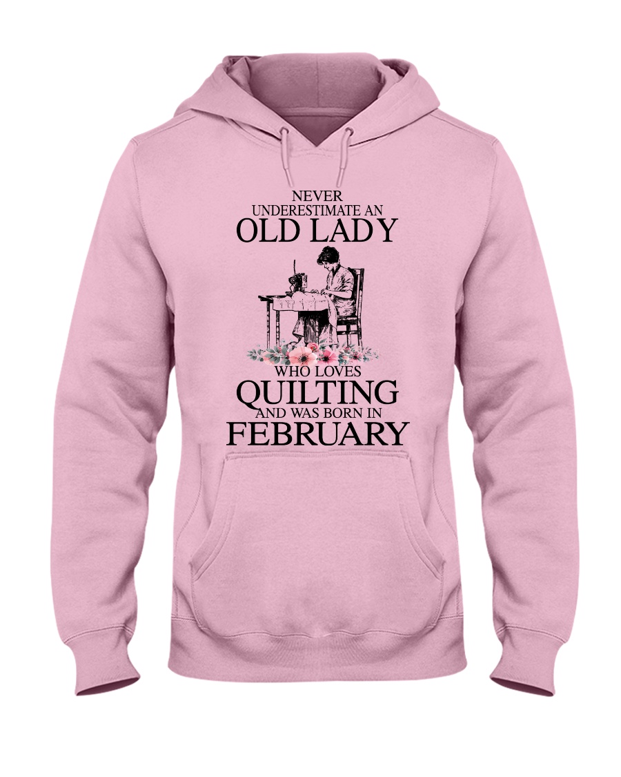 February quilting old lady Hooded Sweatshirt