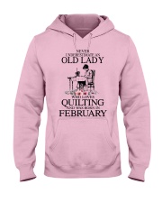 February quilting old lady Hooded Sweatshirt front