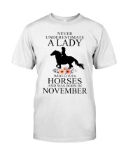 A lady who loves horses and was born in November Classic T-Shirt thumbnail