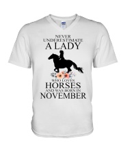 A lady who loves horses and was born in November V-Neck T-Shirt thumbnail