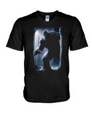 Bigfoot in the dark V-Neck T-Shirt thumbnail