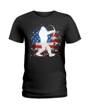 Bigfoot Hunting American Sasquatch Ladies T-Shirt thumbnail