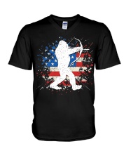Bigfoot Hunting American Sasquatch V-Neck T-Shirt thumbnail