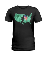 USA - Bigfoot Flag Ladies T-Shirt thumbnail