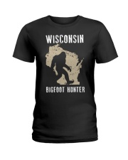 Wisconsin Bigfoot Hunter Ladies T-Shirt thumbnail