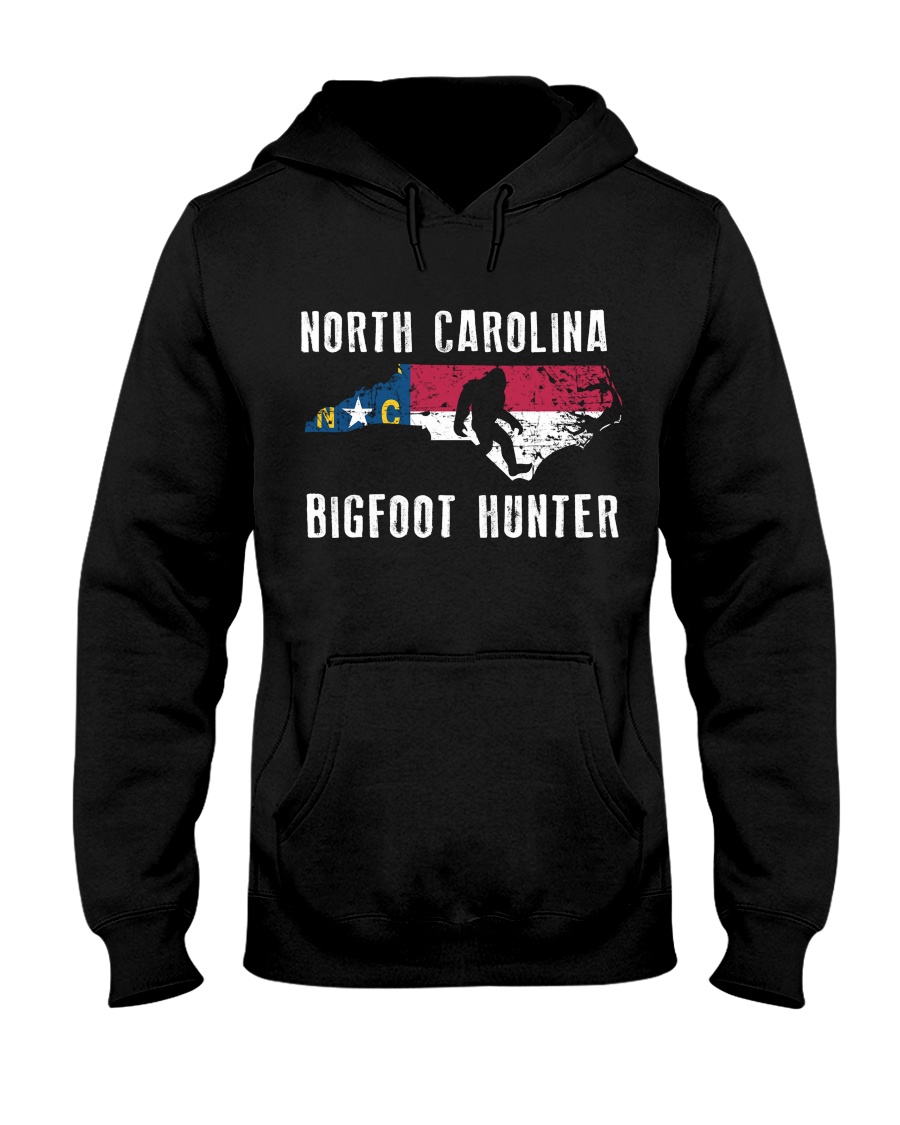 North Carolina Bigfoot Hunter Flag Hooded Sweatshirt