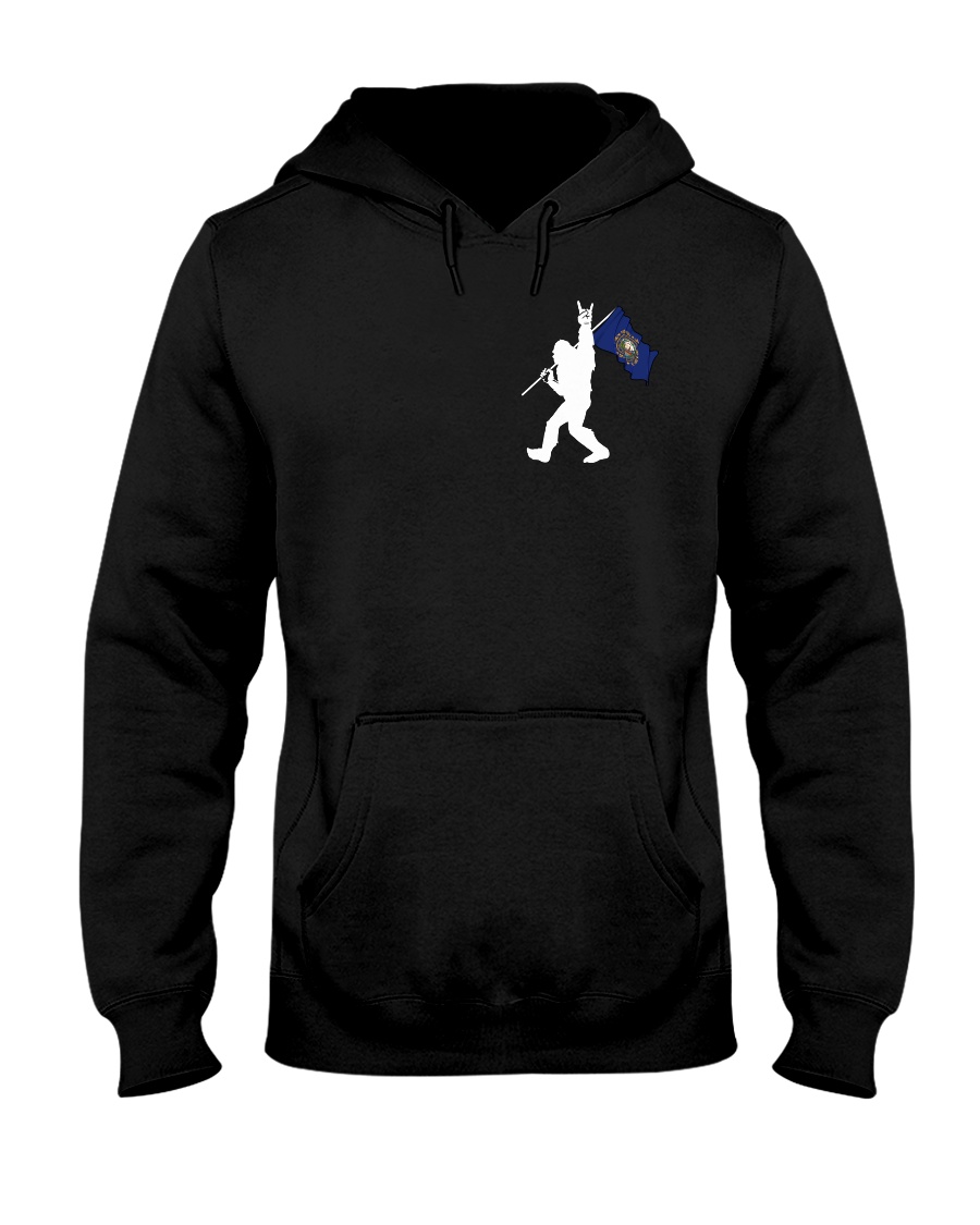 New Hampshire - Bigfoot Flag 2 sides Hooded Sweatshirt