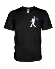 New Hampshire - Bigfoot Flag 2 sides V-Neck T-Shirt thumbnail
