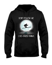 Skiing under the moon Hooded Sweatshirt front