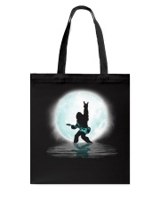 Bigfoot guitar rock and roll under the moon Tote Bag thumbnail