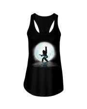 Bigfoot guitar rock and roll under the moon Ladies Flowy Tank thumbnail
