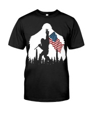 Bigfoot peace sign USA flag Classic T-Shirt thumbnail