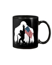 Bigfoot peace sign USA flag Mug thumbnail